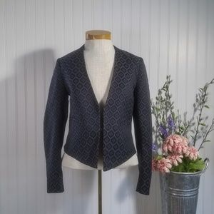 [banana republic] grey jacquard open front blazer